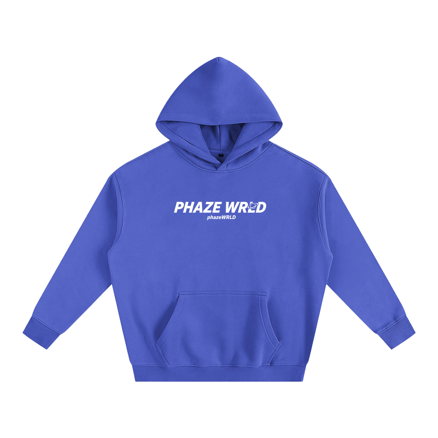Phaze Wrld Curved Oversize Hoodie Klein Blue
