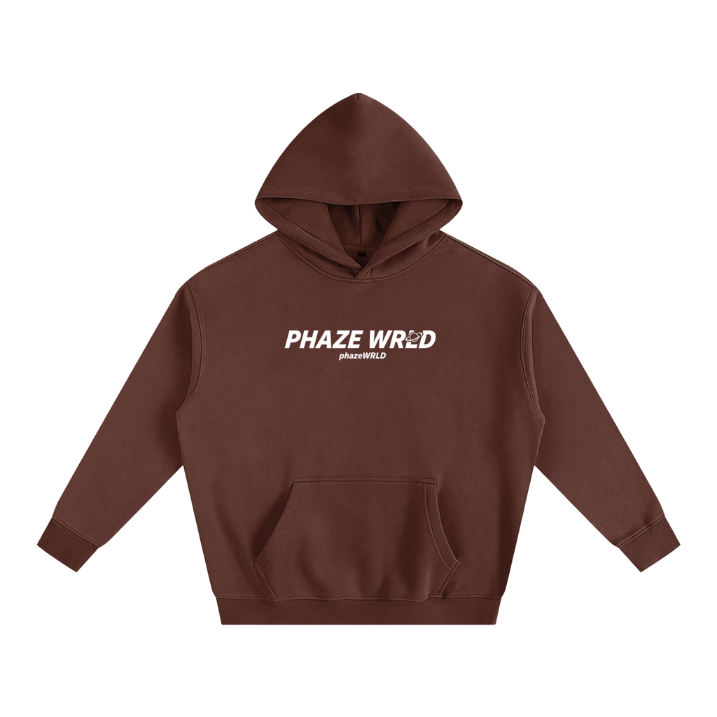 Phaze Wrld Curved Oversize Hoodie Brown
