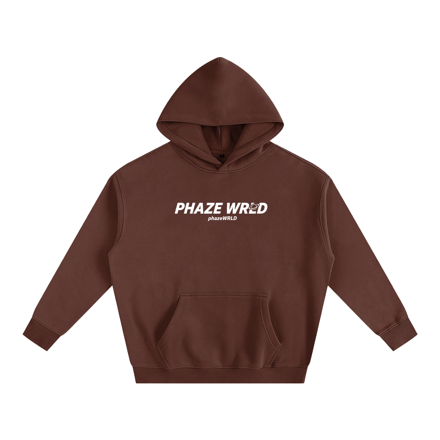 Phaze Wrld Curved Oversize Hoodie Brown