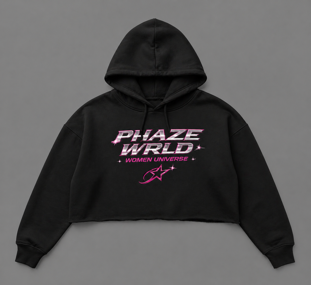 Phaze Wrld Universe Cropped Hoodie
