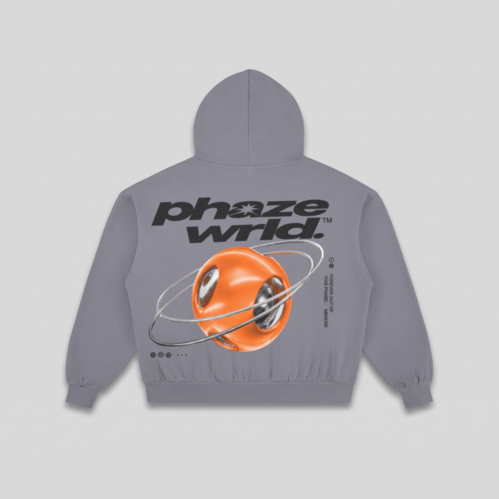 Out of This Phaze Orange Orbit Boxy Graphic Hoodie