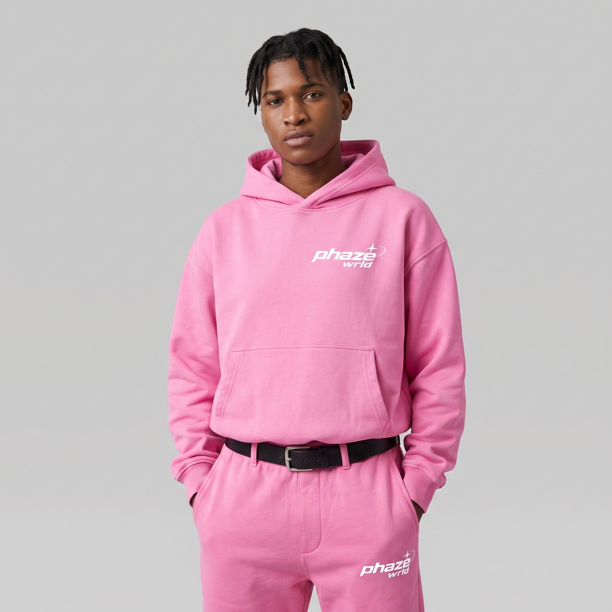 Lost In The Phaze Pink Boxy Graphic Hoodie