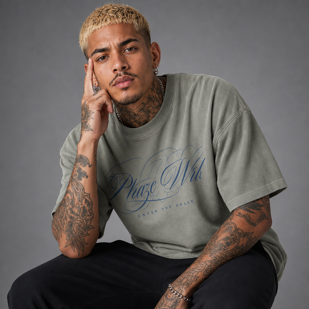 “I” Shape Gradient Washed T-Shirt