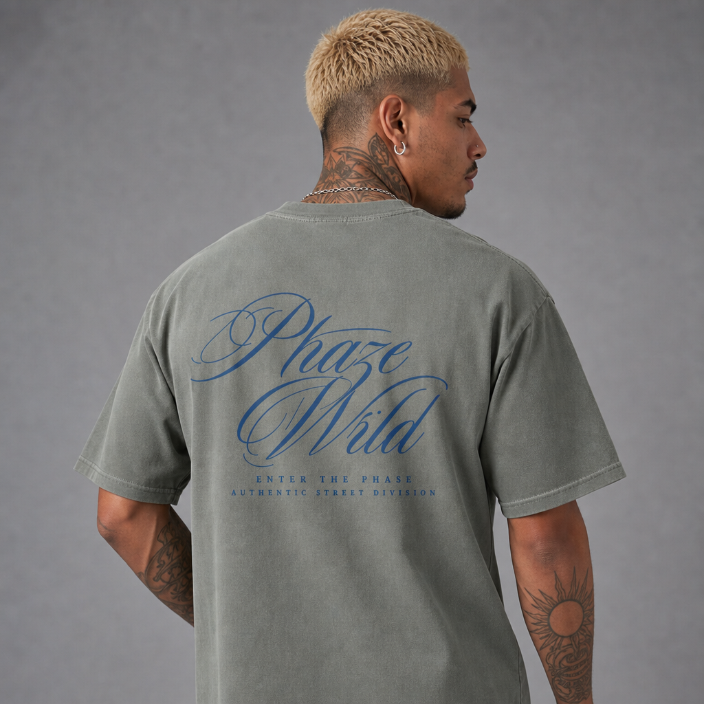 “I” Shape Gradient Washed T-Shirt