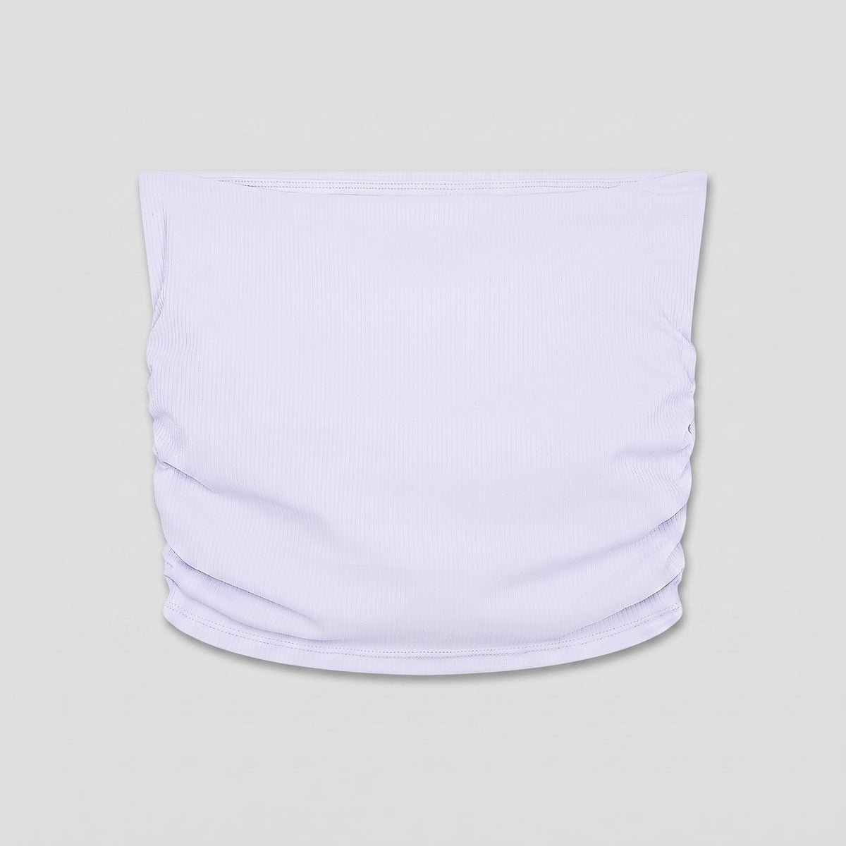 Snake Print Ruched Tube Top — White