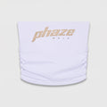 Phaze Wrld Snake Print Ruched Tube Top — White
