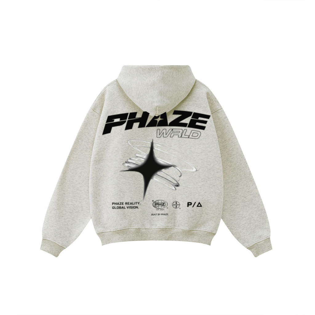 345GSM Unisex Fall&Winter Fleece-Lined Solid-Color Zip-Up Hoodie Oatmeal Heather