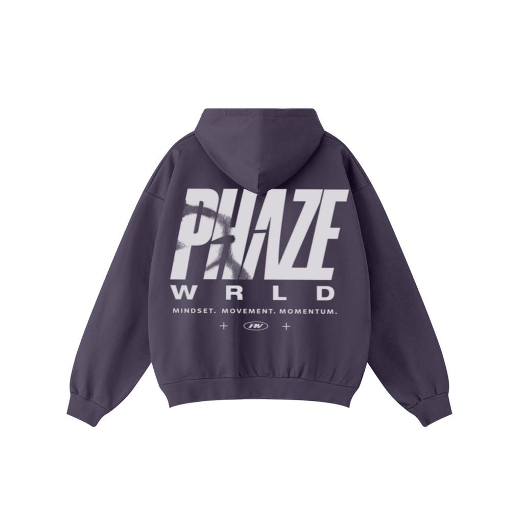 440GSM Unisex Clean-Finish Stitching Solid-Color Hoodie Purple