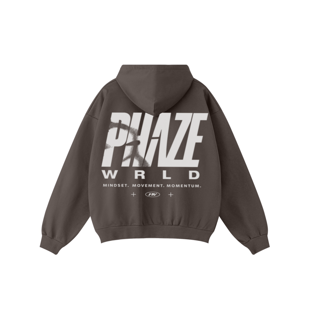 440GSM Unisex Clean-Finish Stitching Solid-Color Hoodie Dark Brown