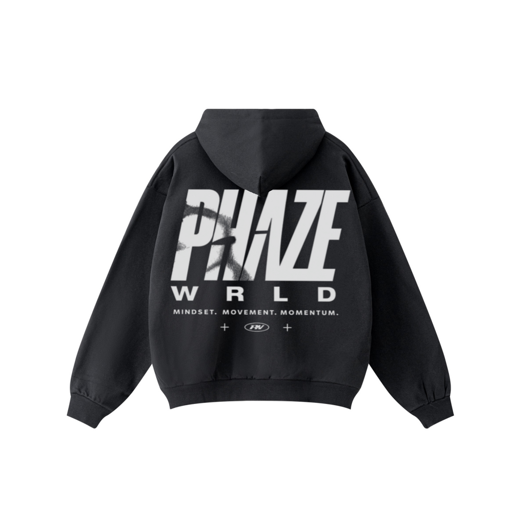 440GSM Unisex Clean-Finish Stitching Solid-Color Hoodie Black