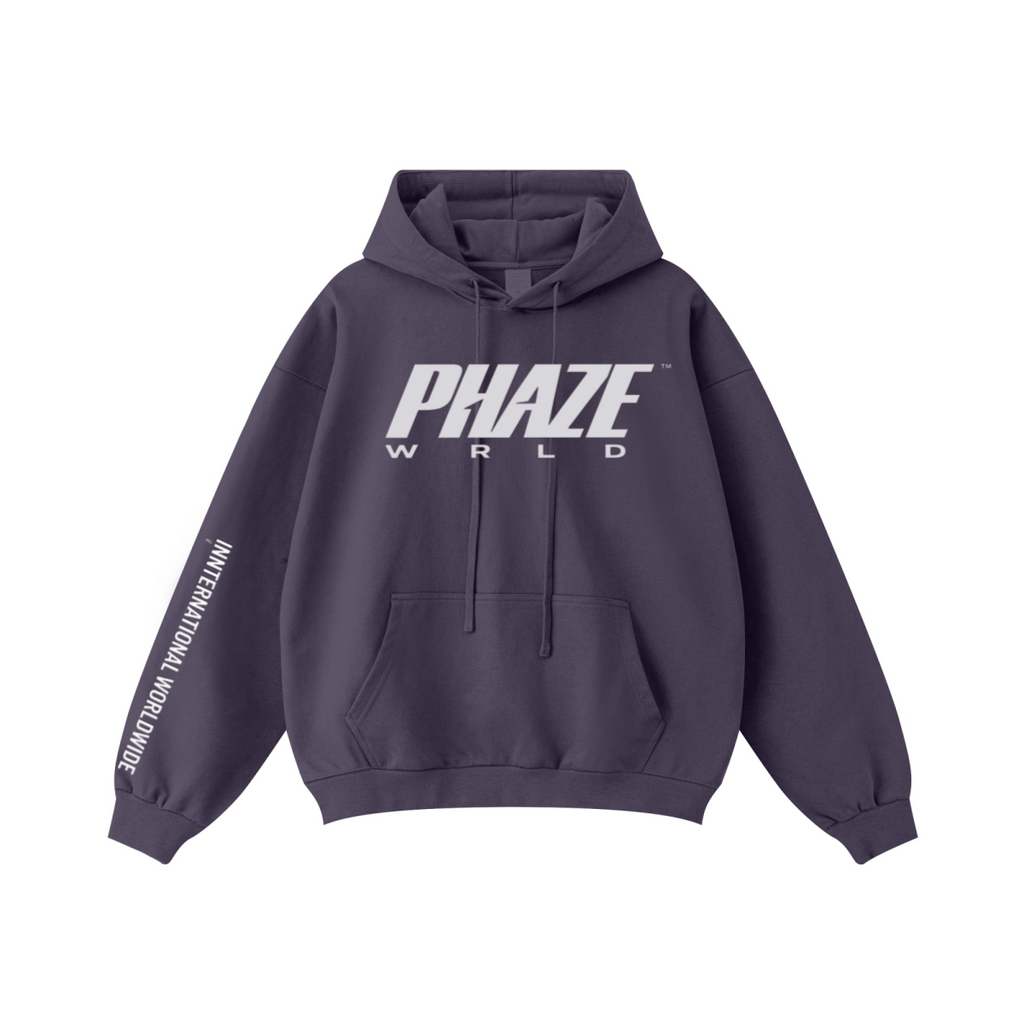 440GSM Unisex Clean-Finish Stitching Solid-Color Hoodie Purple