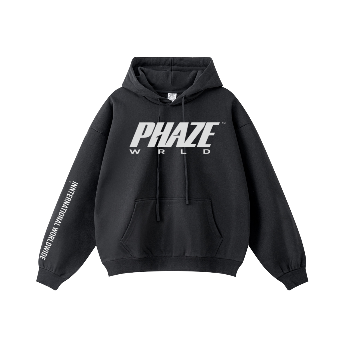 440GSM Unisex Clean-Finish Stitching Solid-Color Hoodie Black