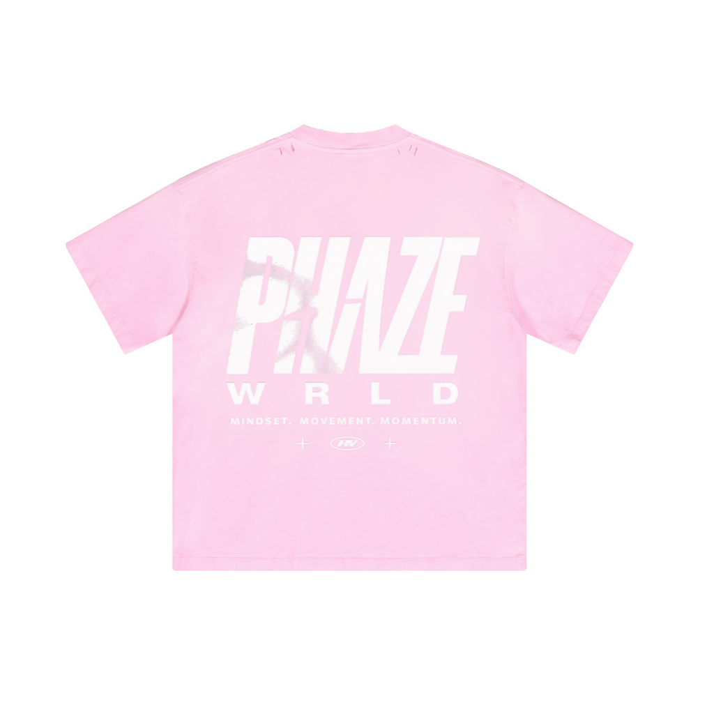 250GSM Men's Boxy Tie-Dyed T-Shirt Pink