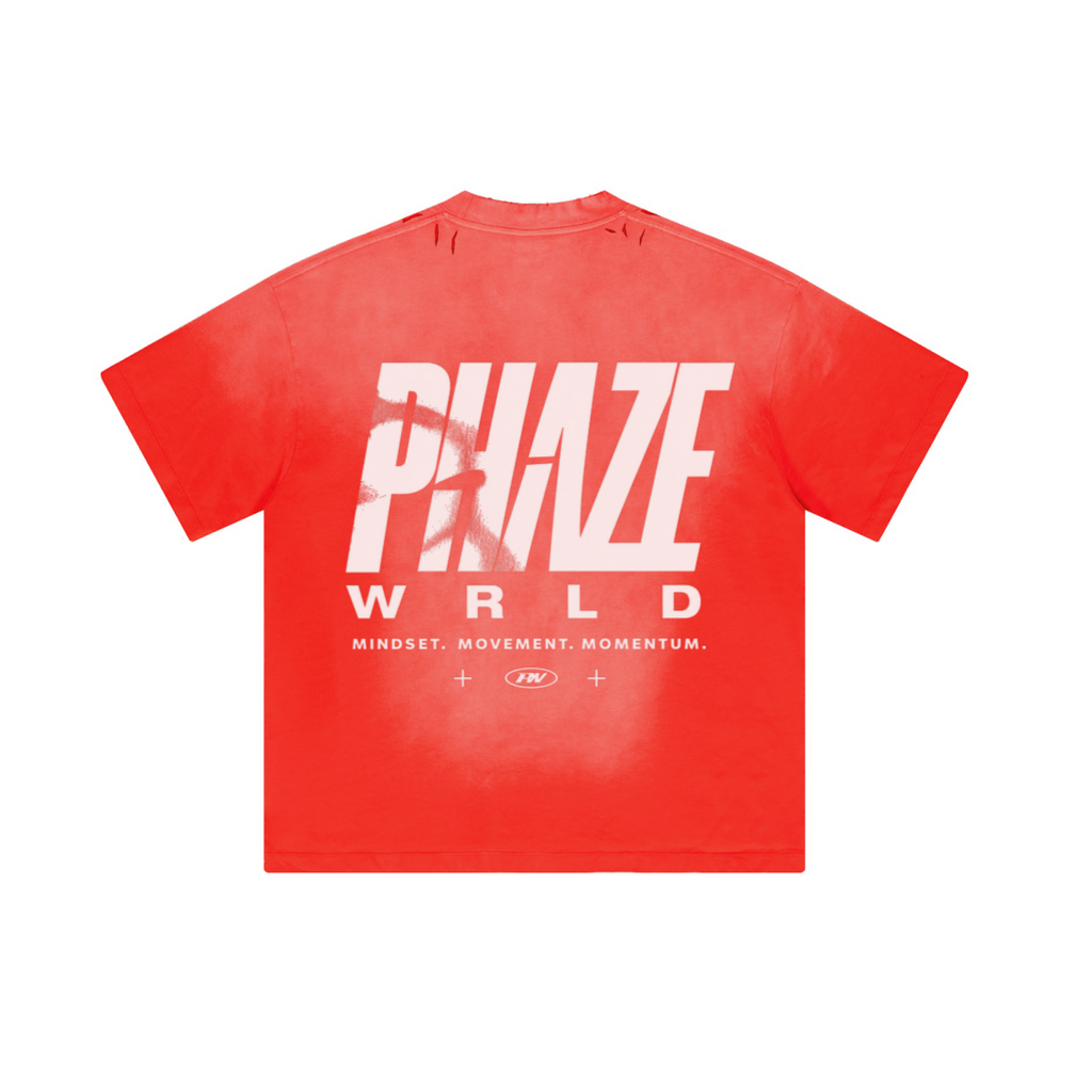 250GSM Men's Boxy Tie-Dyed T-Shirt Red