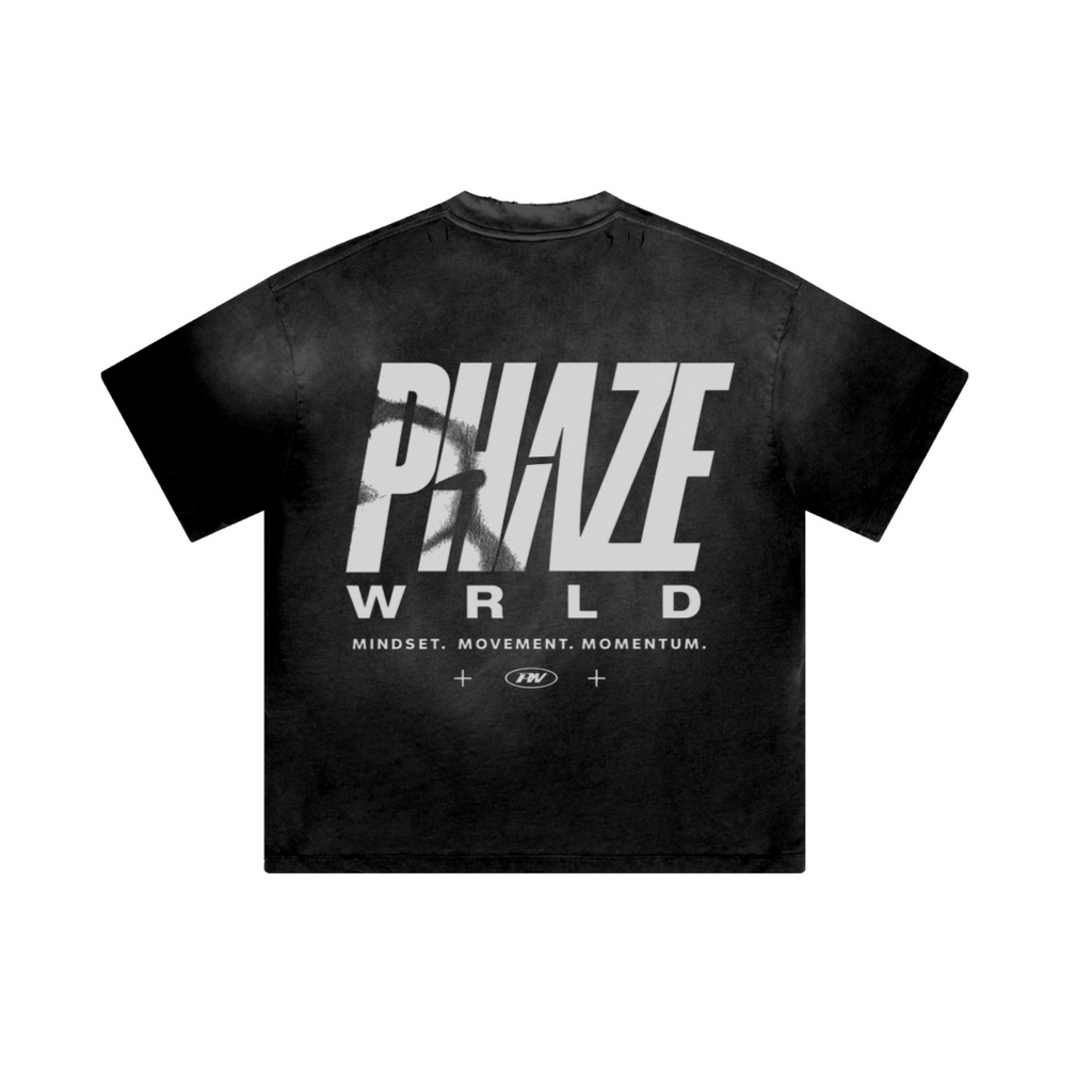 250GSM Men's Boxy Tie-Dyed T-Shirt  Black