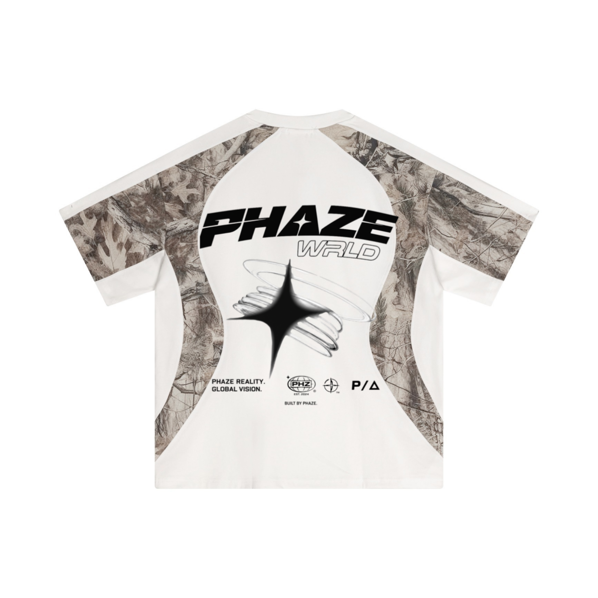 240GSM Men’s Camouflage Structured Panelled T-shirt White