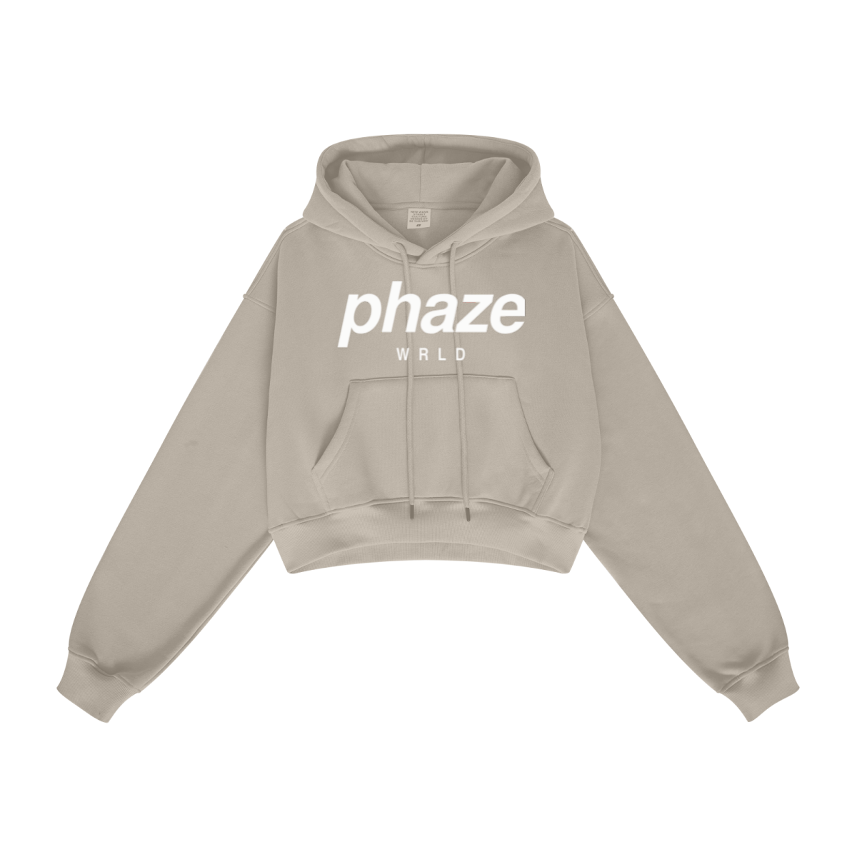 345GSM Women’s Heavyweight Cropped Fleece Hoodie Khaki