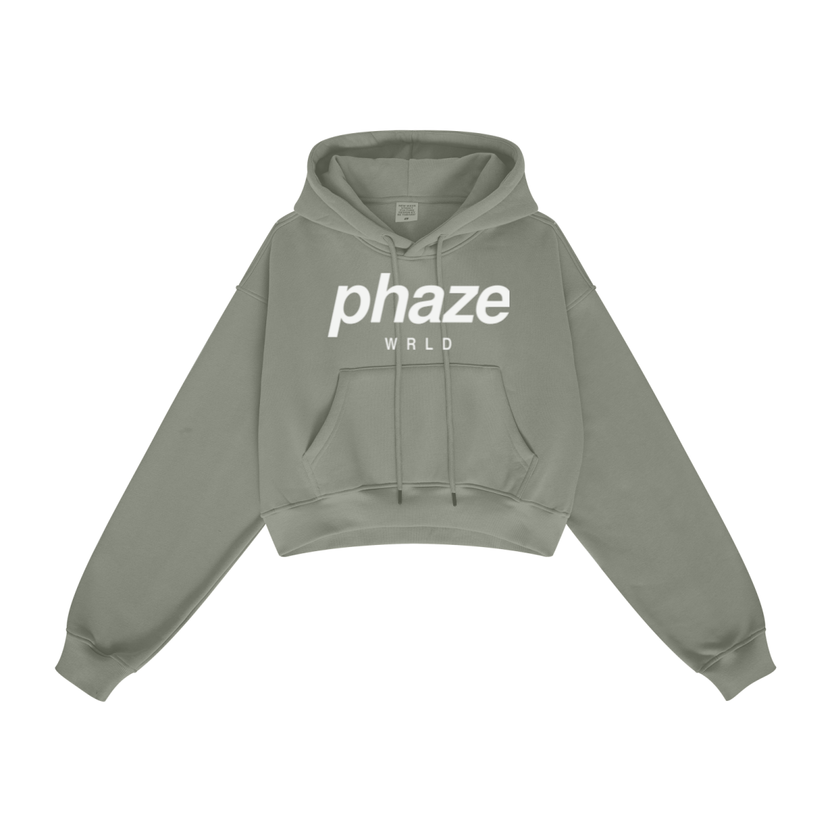 345GSM Women’s Heavyweight Cropped Fleece Hoodie Gray Green