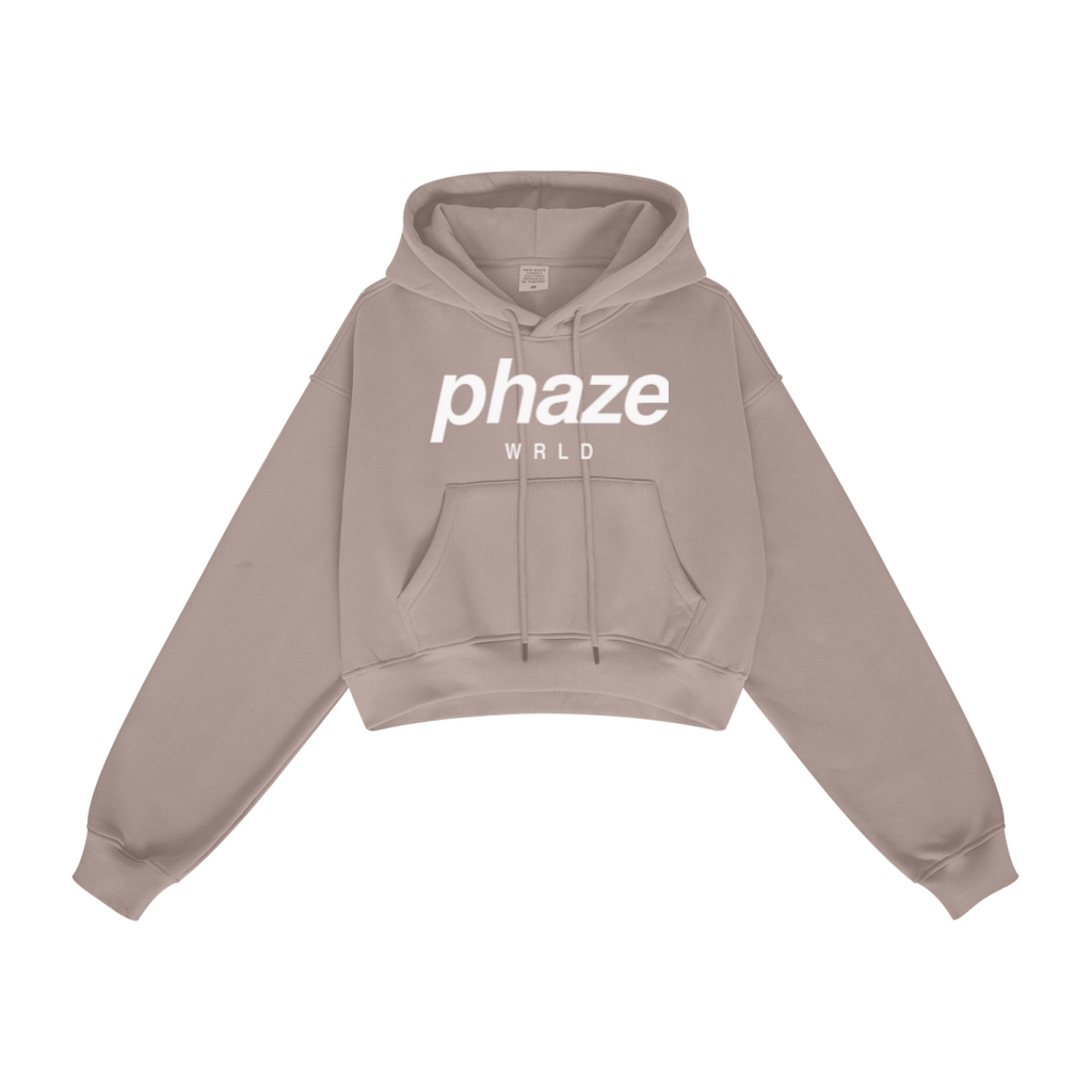 345GSM Women’s Heavyweight Cropped Fleece Hoodie Dusty Pink
