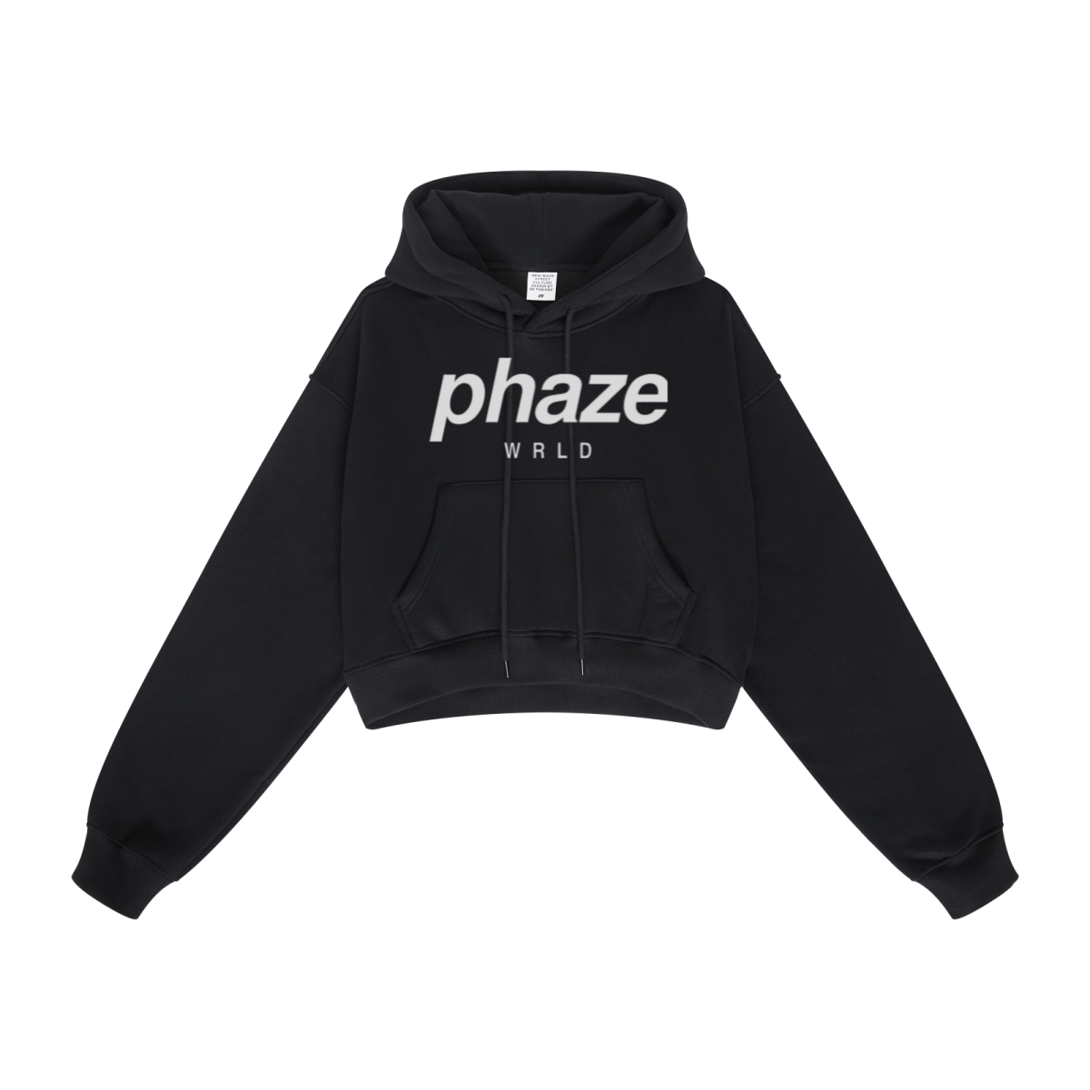 345GSM Women’s Heavyweight Cropped Fleece Hoodie Black