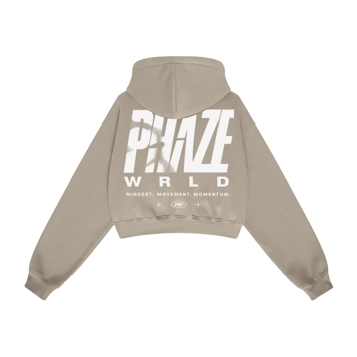 345GSM Women’s Heavyweight Cropped Fleece Hoodie Khaki