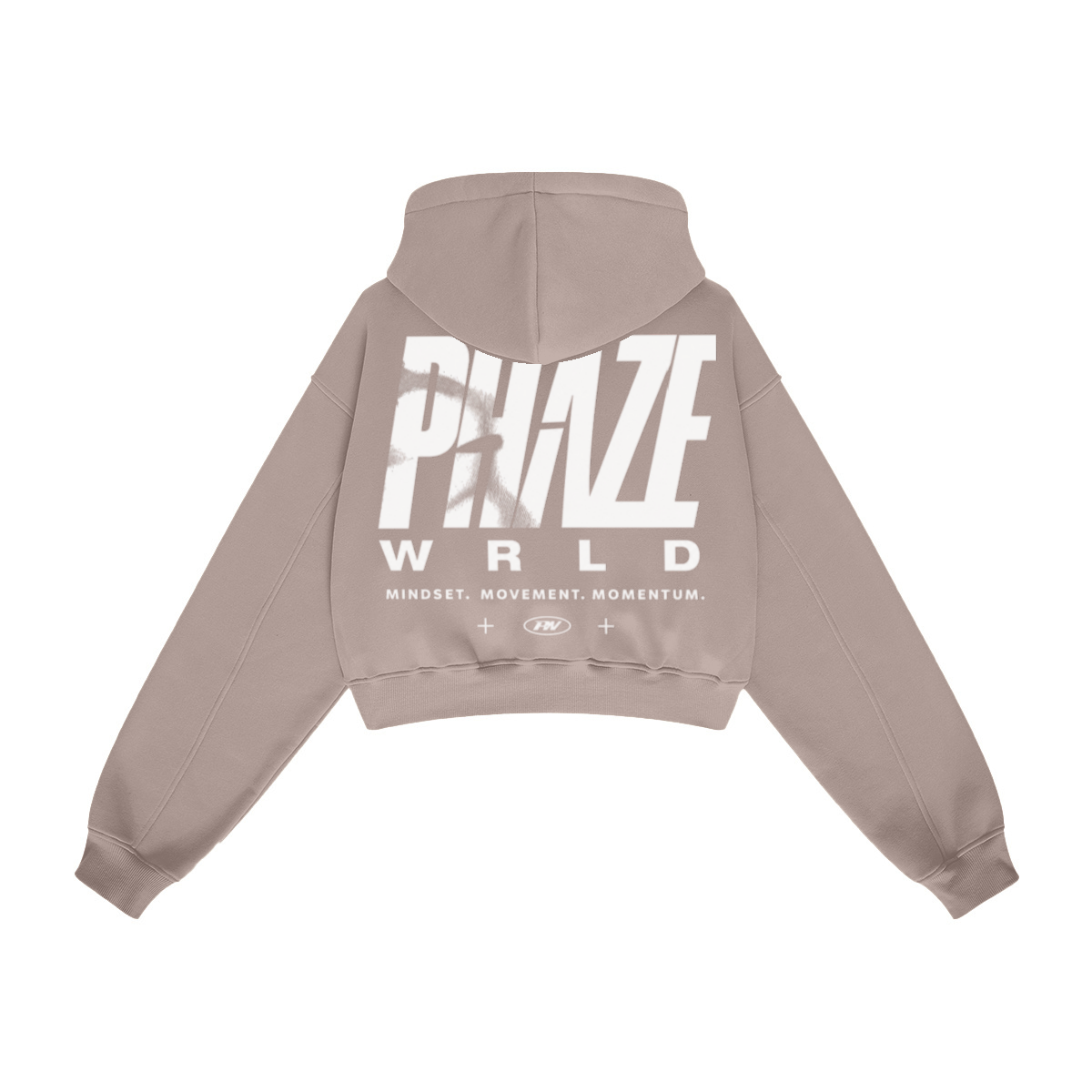 345GSM Women’s Heavyweight Cropped Fleece Hoodie Dusty Pink