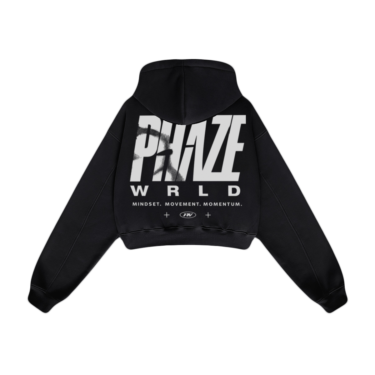 345GSM Women’s Heavyweight Cropped Fleece Hoodie Black