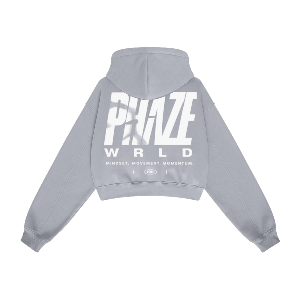 345GSM Women’s Heavyweight Cropped Fleece Hoodie Heather Gray