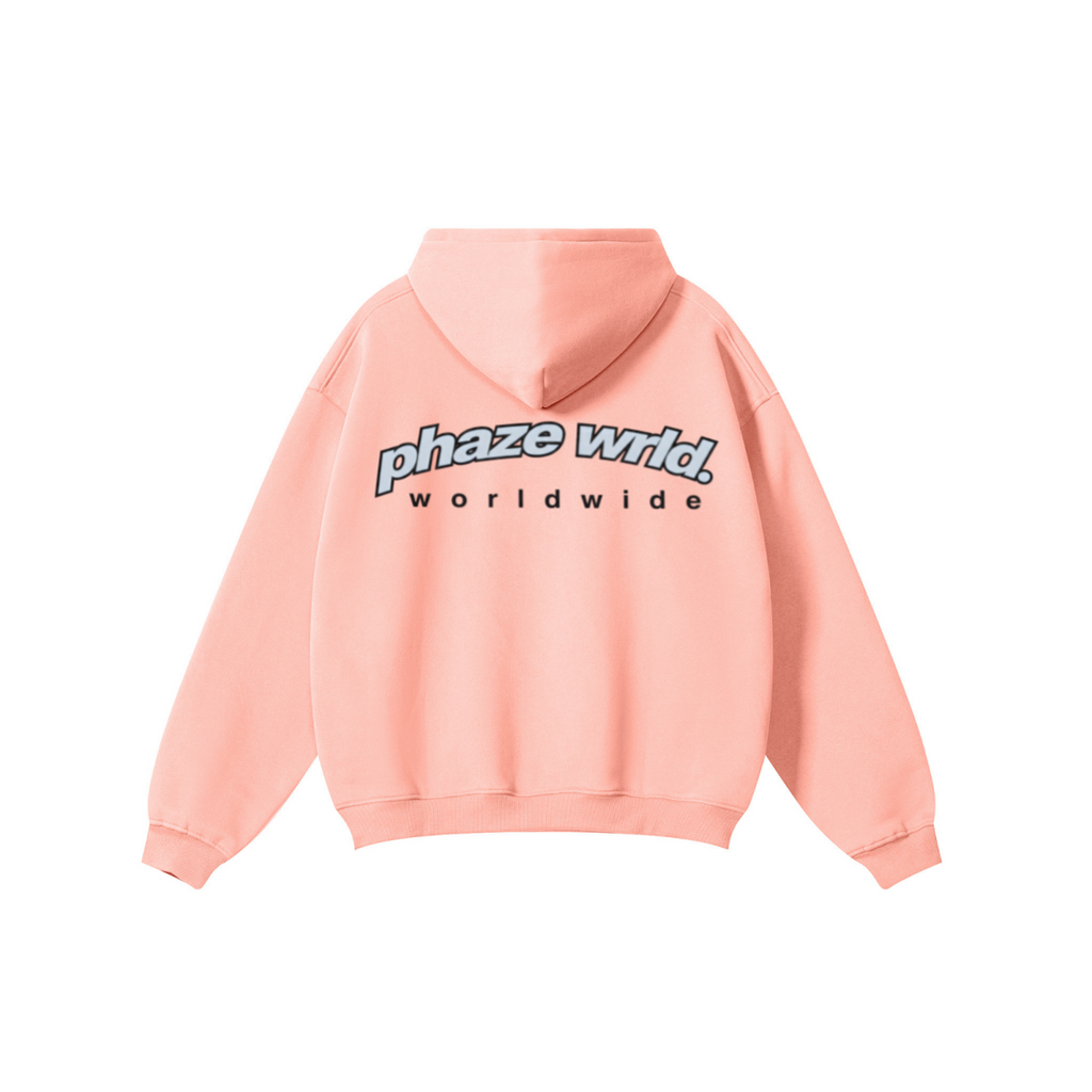 345GSM Women's Heavyweight Solid-Color Hoodie Pink