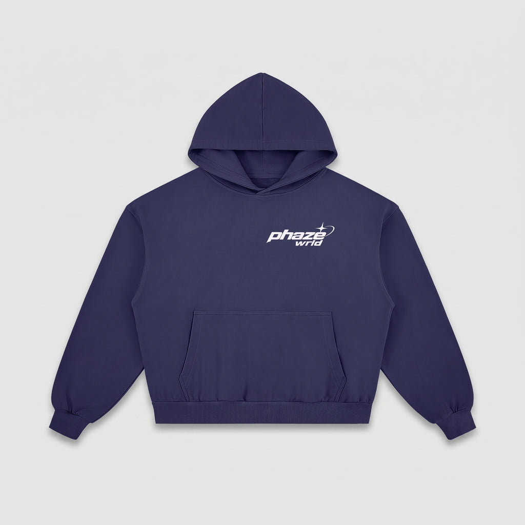 Blue Frequency Cosmic Diamond Boxy Graphic Hoodie