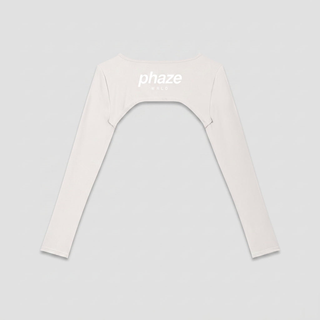 Phaze Wrld Shrug Overlay Long Sleeve — Beige