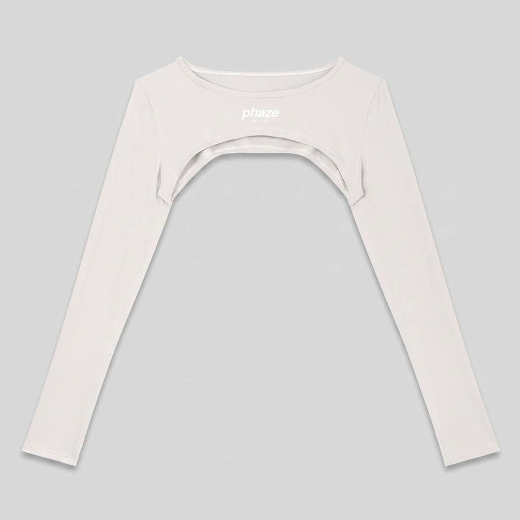 Phaze Wrld Shrug Overlay Long Sleeve — Beige