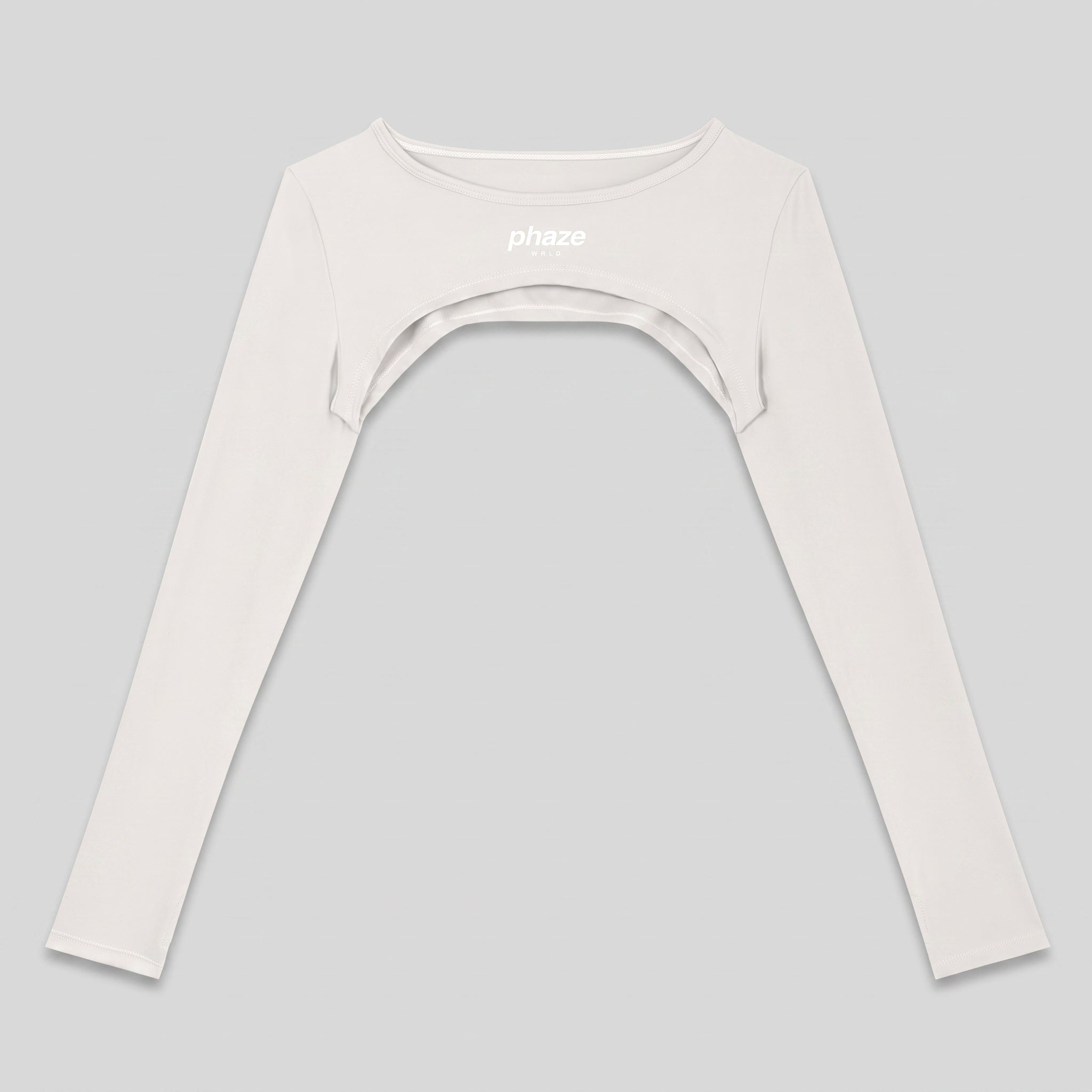 Phaze Wrld Shrug Overlay Long Sleeve — Beige