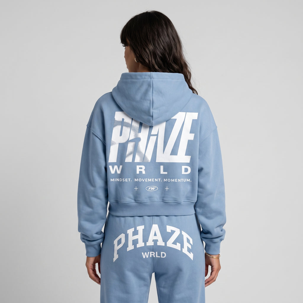 Phaze Wrld Momentum Cropped Fleece Hoodie