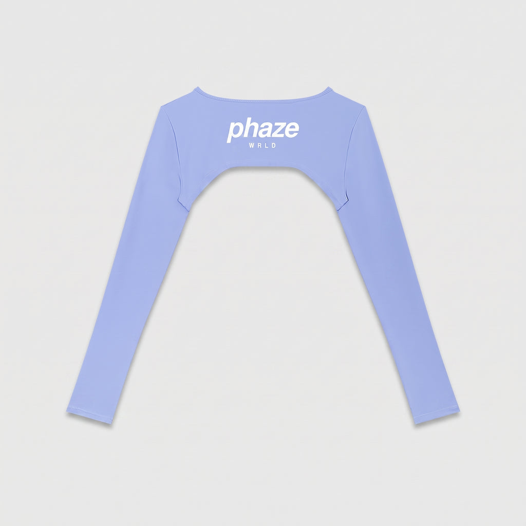 Phaze Wrld Shrug Overlay Long Sleeve Top — Blue