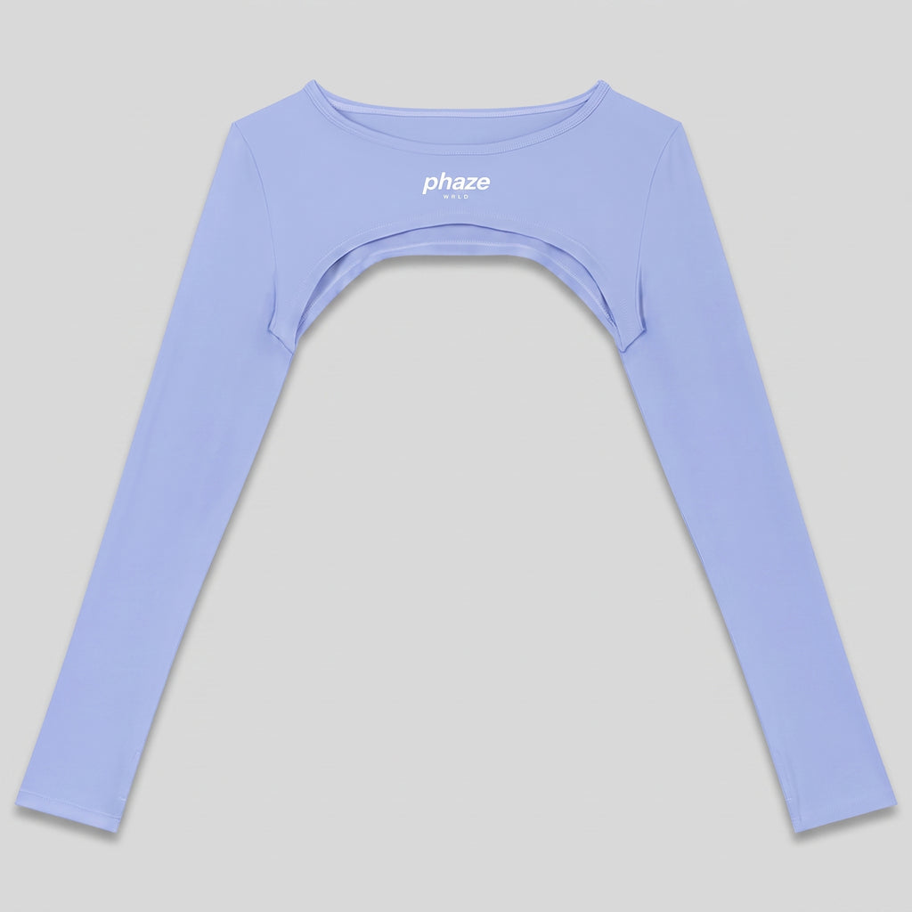 Phaze Wrld Shrug Overlay Long Sleeve Top — Blue