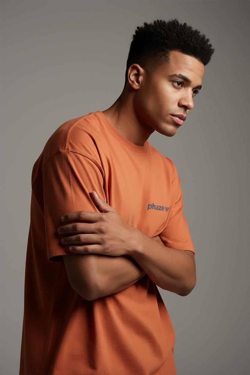 Phaze Wrld Orange Tee - Shot 2