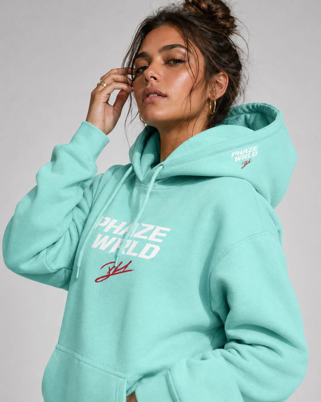 Phaze Wrld Studio Hoodie - Mint
