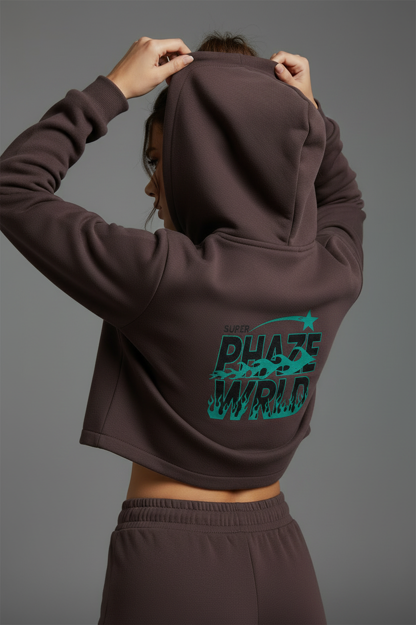 Essential Cropped Zip-Up Hoodie
