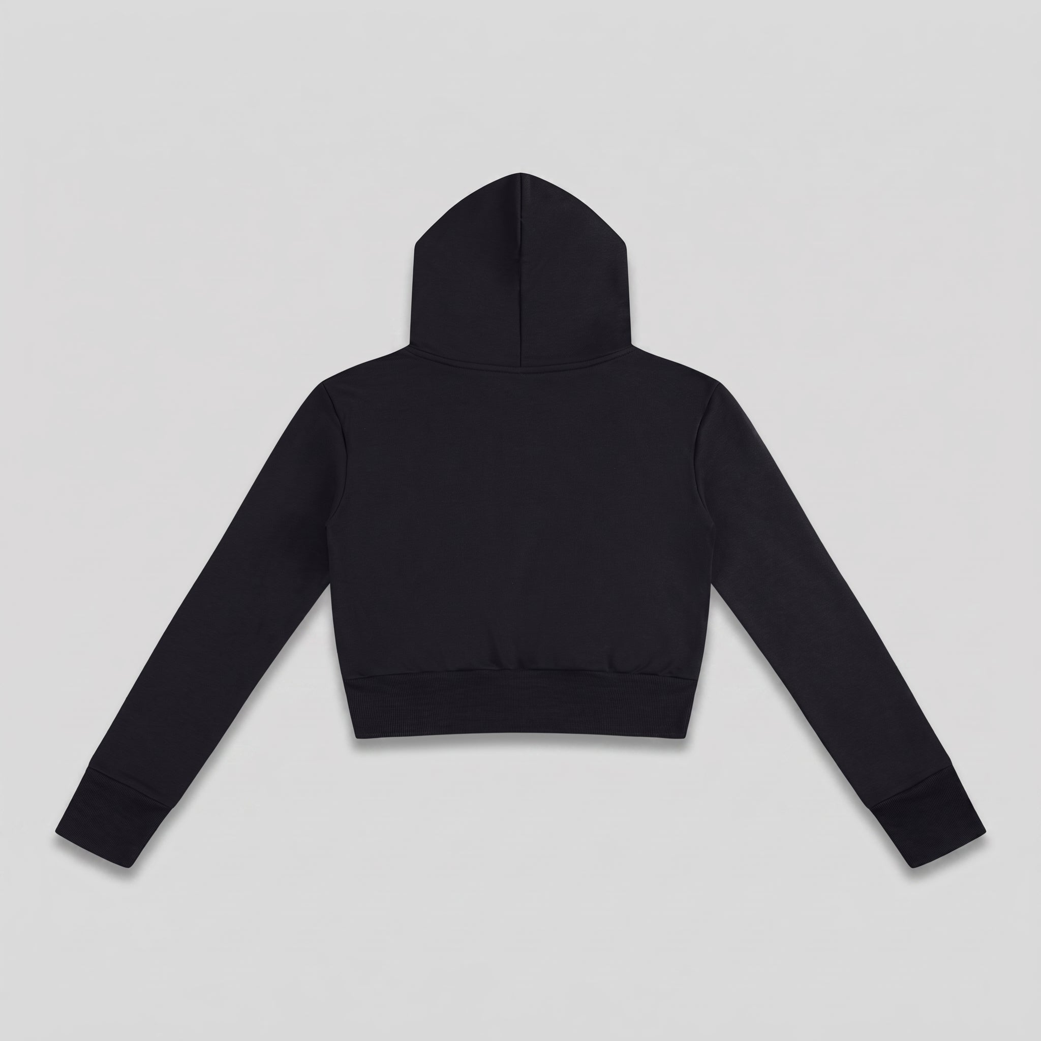 Phaze Wrld™ Slim Crop Zip Hoodie — Black