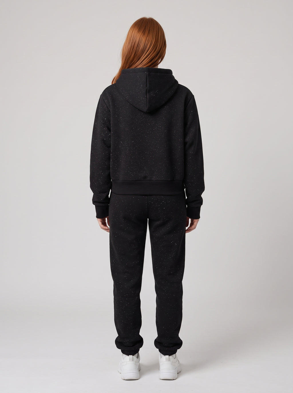 Sparkles Fleece Full Zip Hoodie - Black