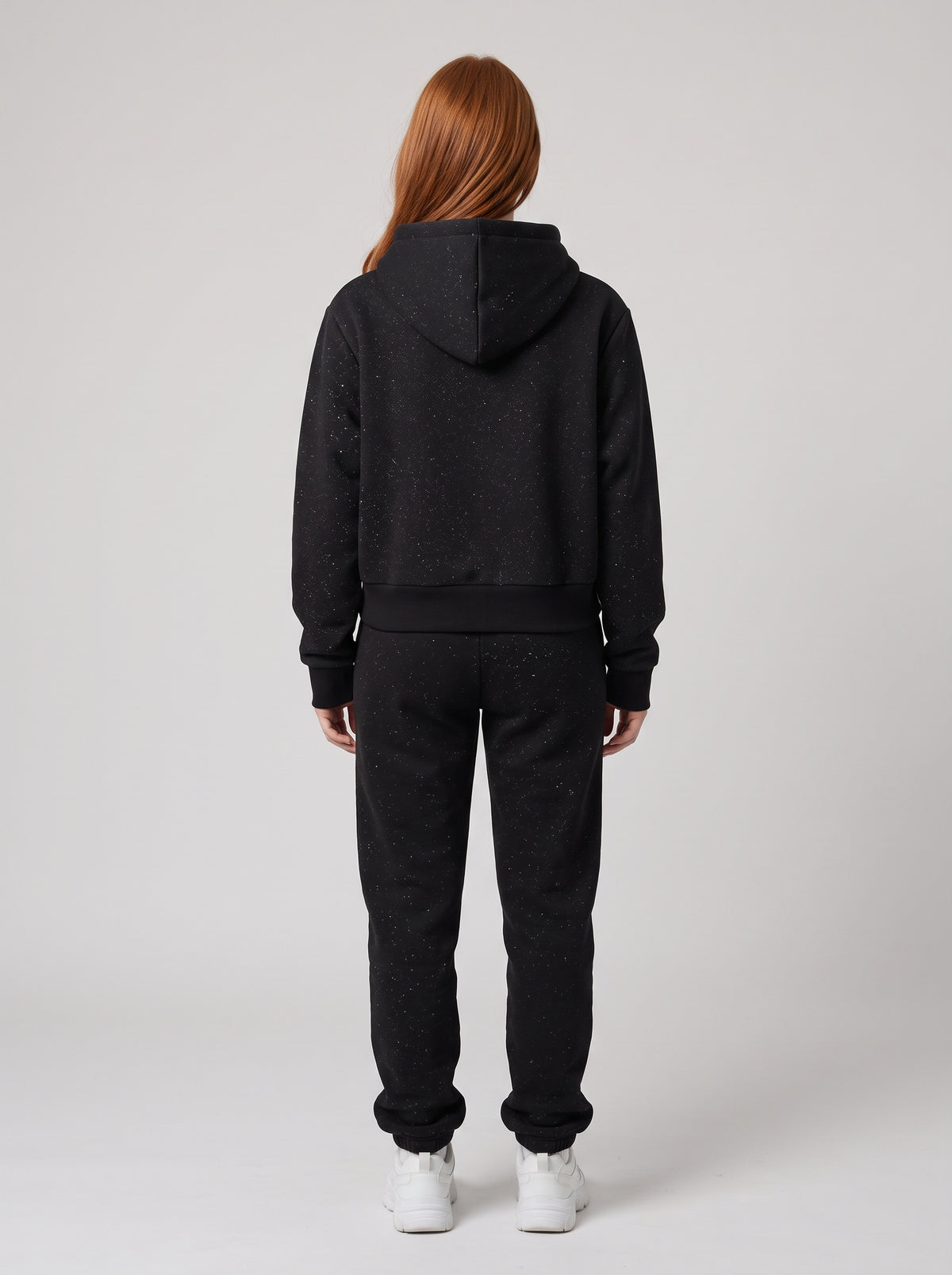 Sparkles Fleece Full Zip Hoodie - Black