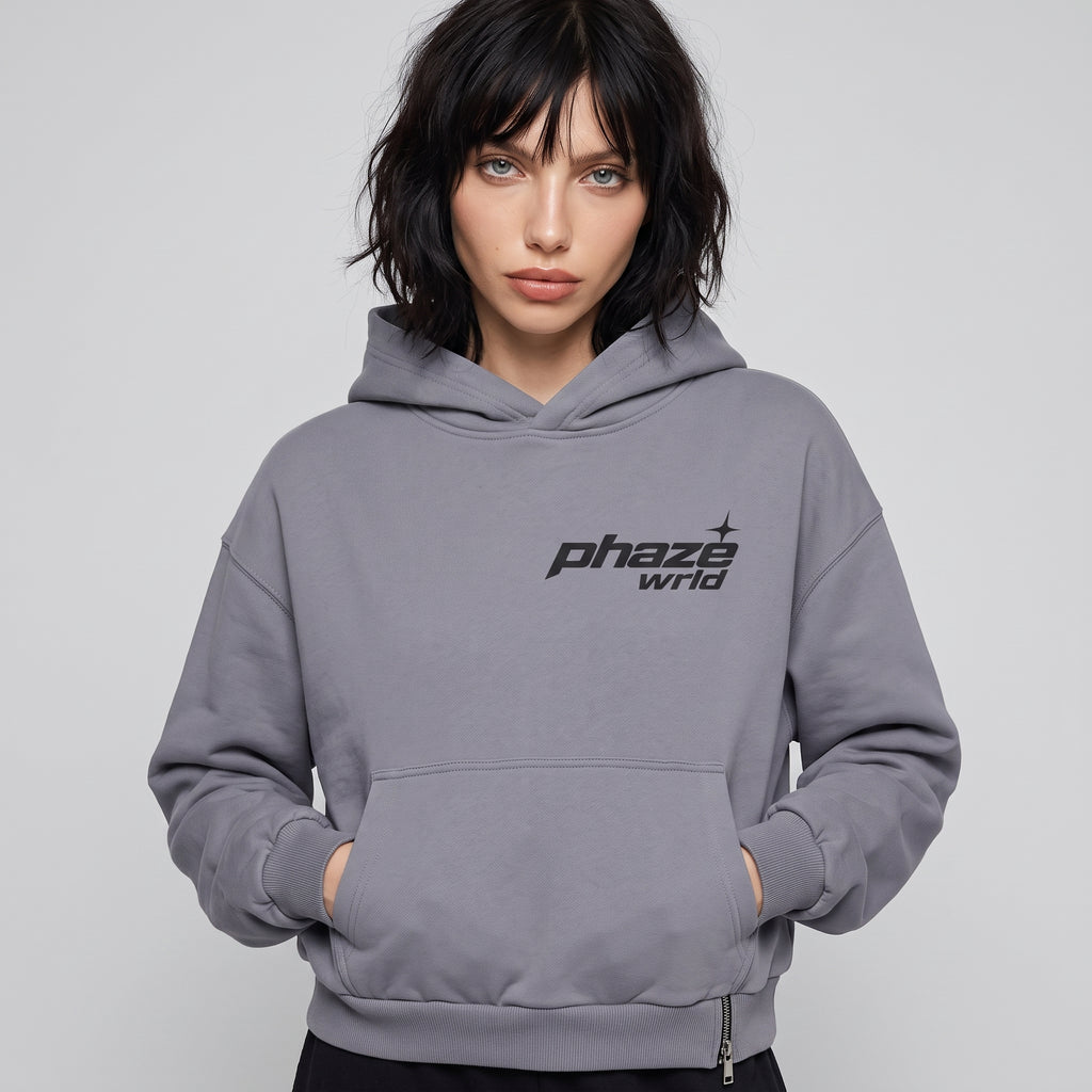 Out of This Phaze Orange Orbit Boxy Graphic Hoodie