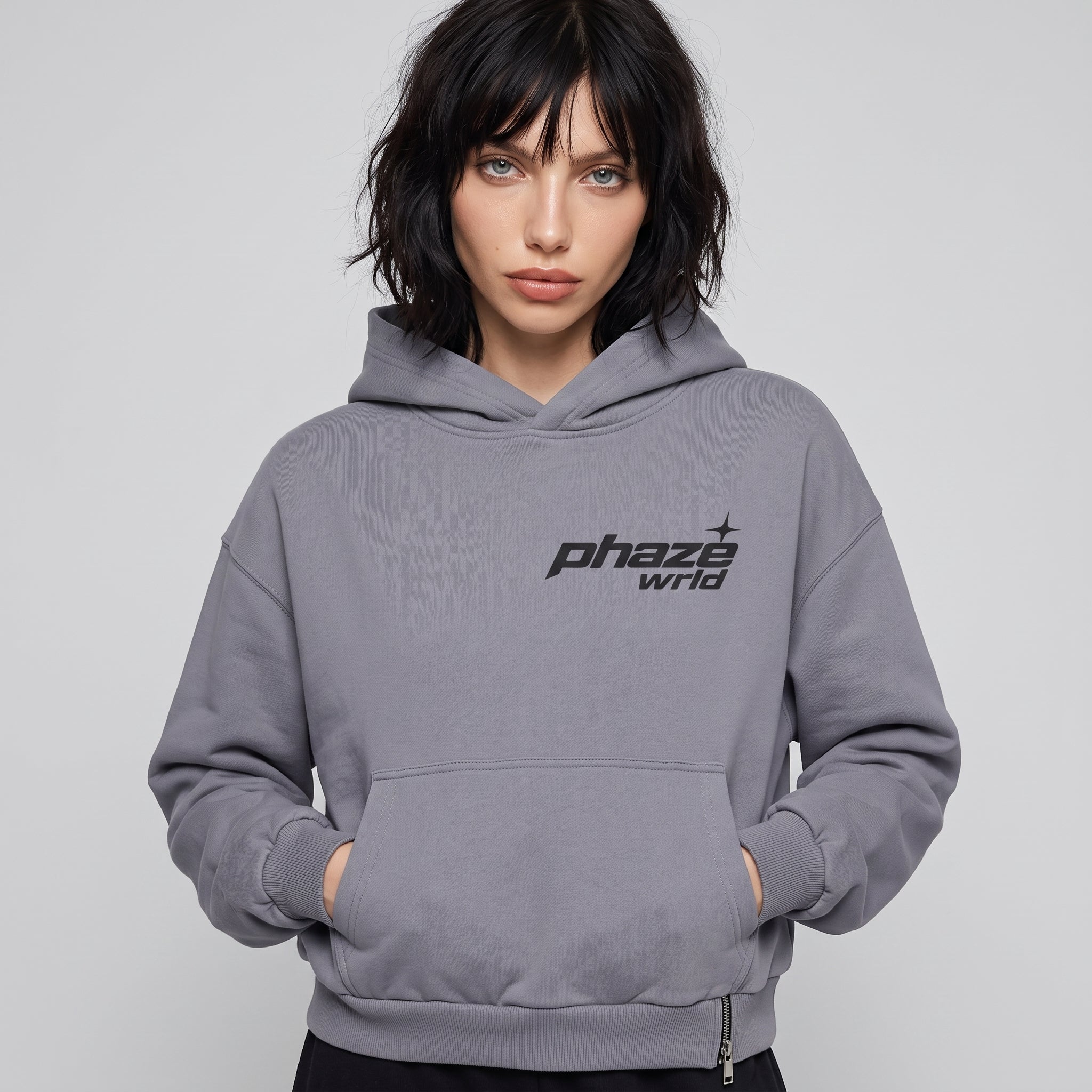 Out of This Phaze Orange Orbit Boxy Graphic Hoodie