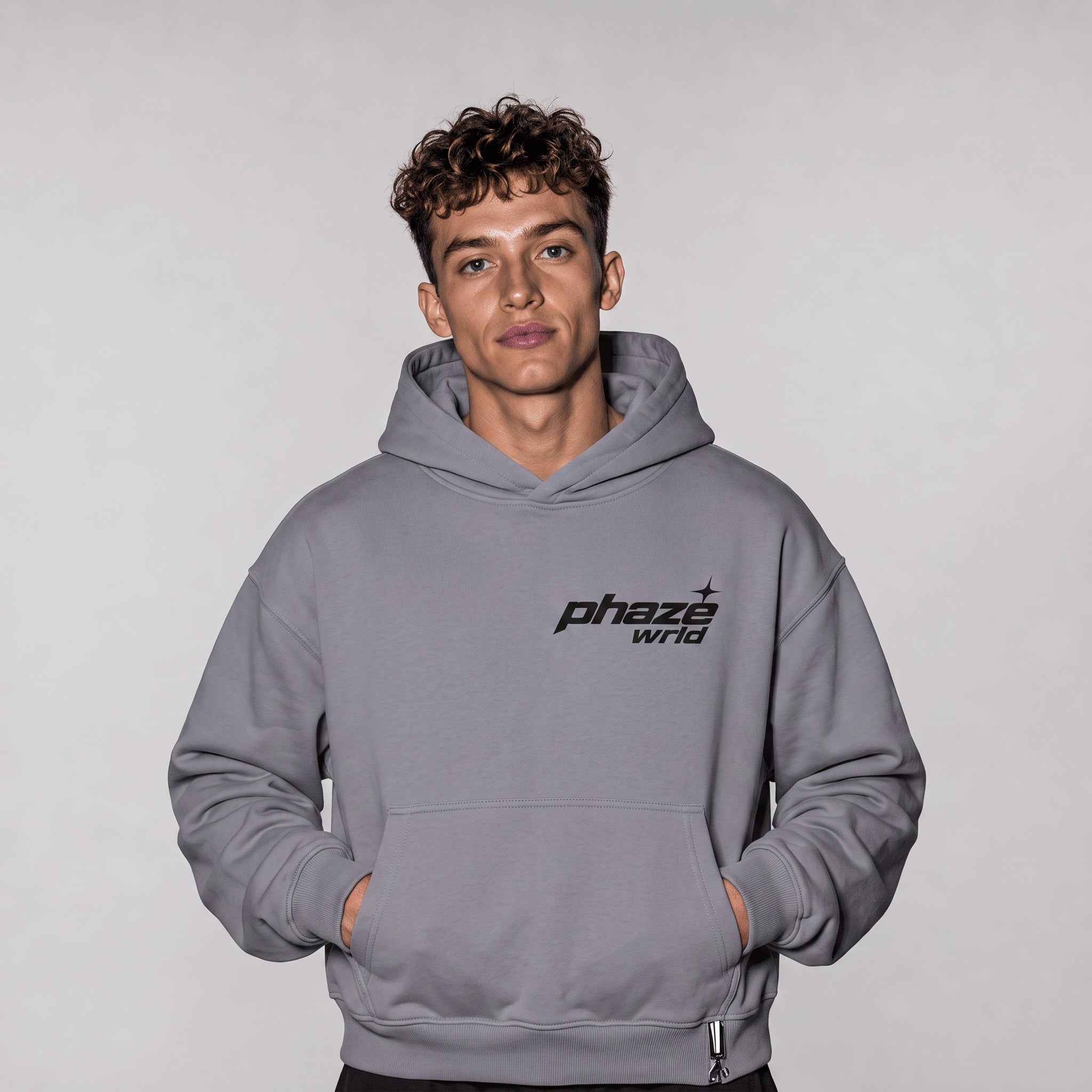 Out of This Phaze Orange Orbit Boxy Graphic Hoodie