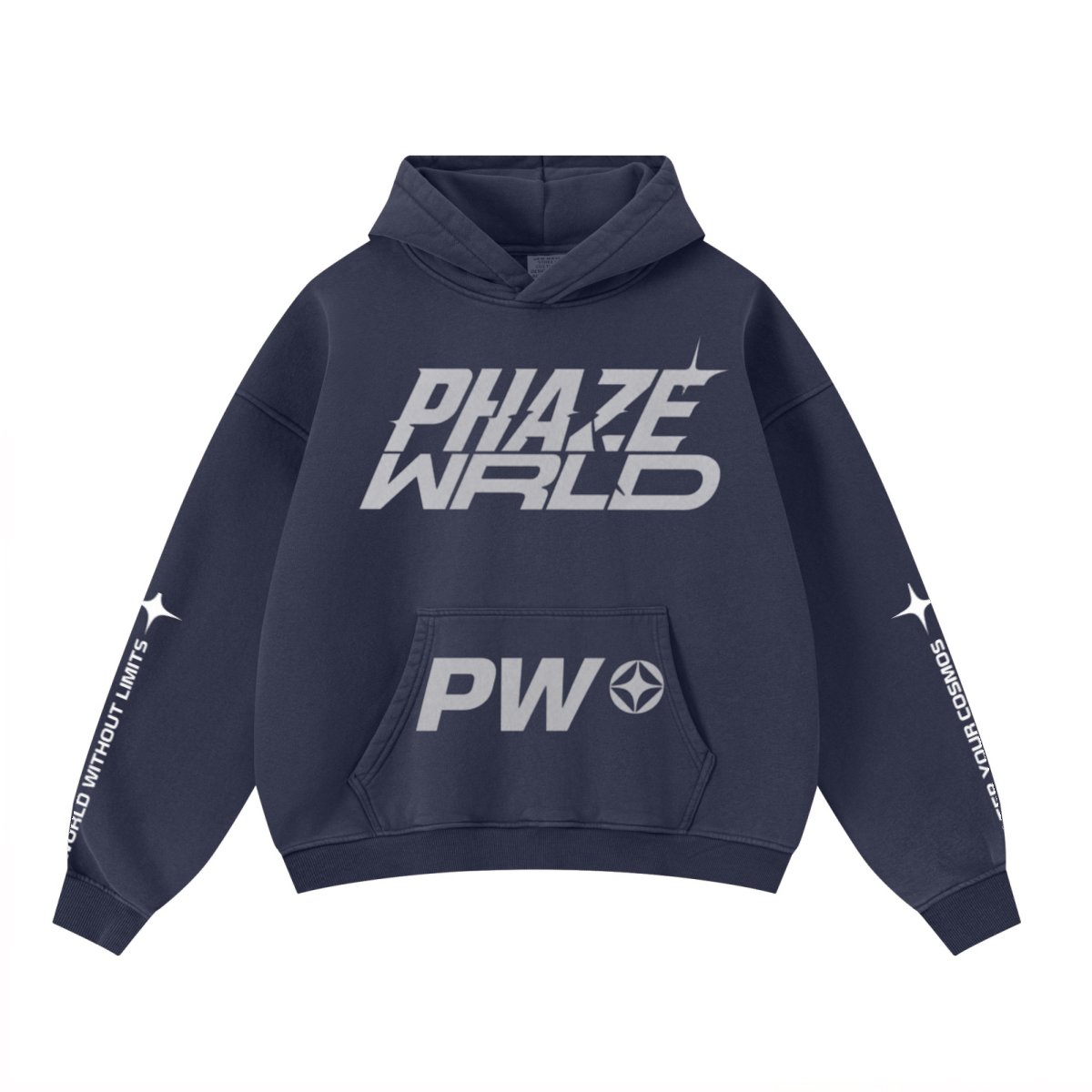 Streetwear 400GSM Unisex Washed Heavyweight Boxy-Fit Hoodie Vintage Royal Blue
