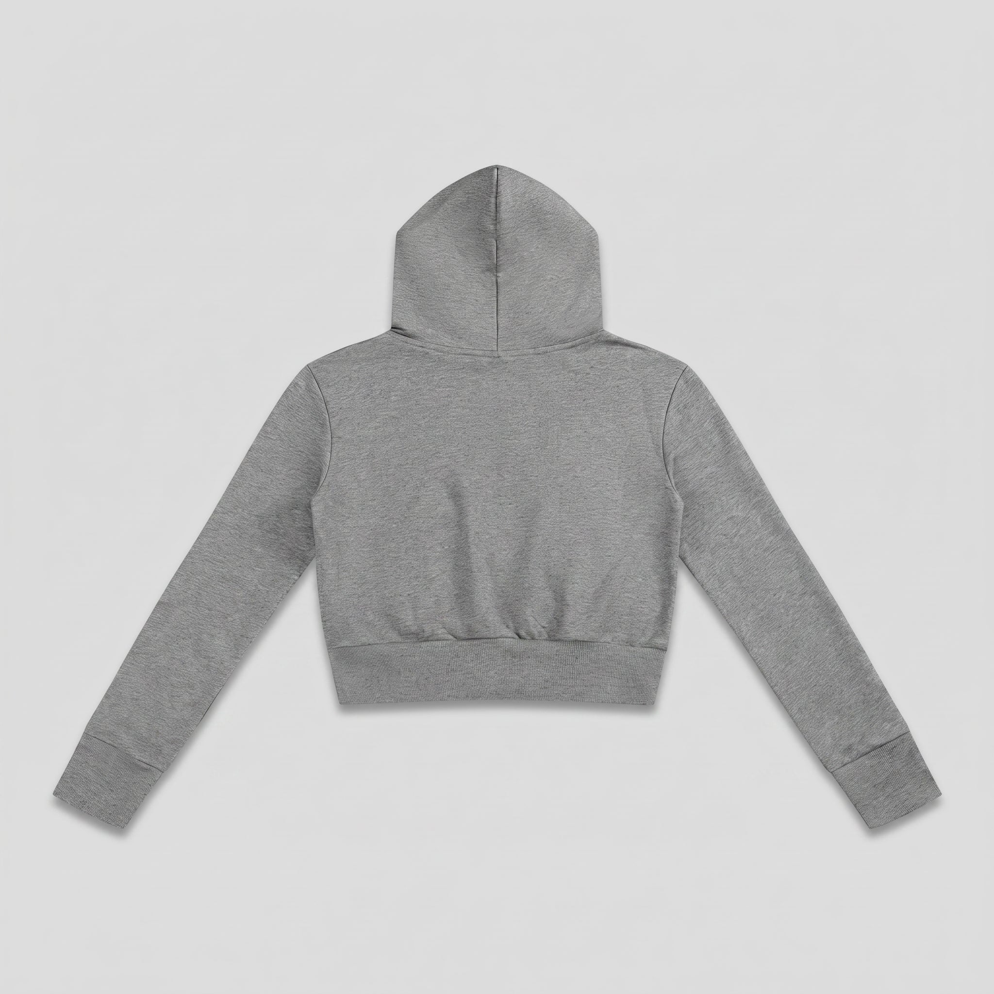 Phaze Wrld™ Slim Crop Zip Hoodie — Gray