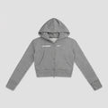 Phaze Wrld™ Slim Crop Zip Hoodie — Gray