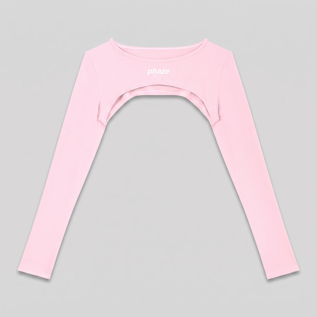 Phaze Wrld Shrug Overlay Long Sleeve — Pink